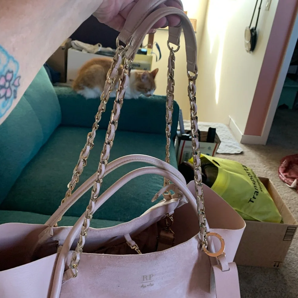 Elegant Pink Diaper Bag with Gold Chain by Rachel Parcell’s “itzy ritzy”